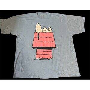 Peanuts Snoopy Laying On Dog House Adult 5XL Blue T-Shirt Nwot